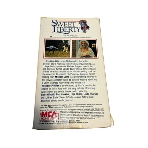 Sweet Liberty (VHS, 1986) American Comedy Alan Alda, Michael Caine - Picture 6 of 9